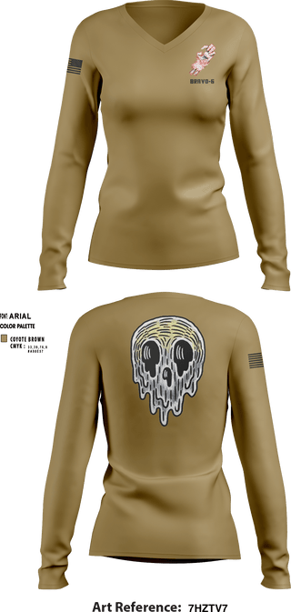 Women's Long Sleeve Vneck Shirt, , Marines, Teamtime, Team time, sublimation, custom sports apparel, team uniforms, spirit wear, spiritwear, sports uniforms, custom shirts, team store, custom team store, fundraiser sports, apparel fundraiser