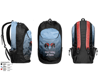 Gear Bag, West Valley JR Rams, Football, Teamtime, Team time, sublimation, custom sports apparel, team uniforms, spirit wear, spiritwear, sports uniforms, custom shirts, team store, custom team store, fundraiser sports, apparel fundraiser