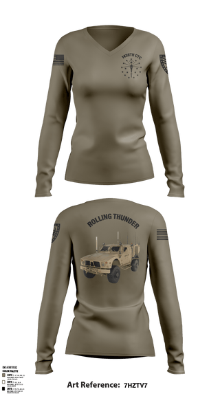 Women's Long Sleeve Vneck Shirt, , National Guard, Teamtime, Team time, sublimation, custom sports apparel, team uniforms, spirit wear, spiritwear, sports uniforms, custom shirts, team store, custom team store, fundraiser sports, apparel fundraiser