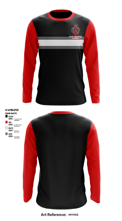 Katy Christian Academy 19553066 Long Sleeve Performance Shirt - 1