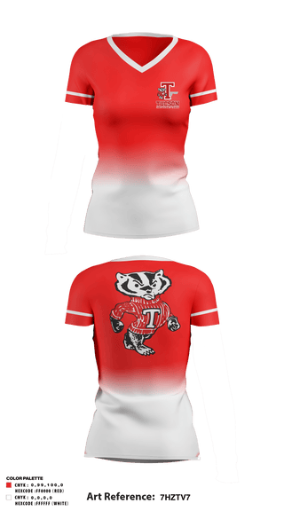 Women's Short Sleeve Vneck Shirt, Tucson High Magnet School Tennis, Tennis, Teamtime, Team time, sublimation, custom sports apparel, team uniforms, spirit wear, spiritwear, sports uniforms, custom shirts, team store, custom team store, fundraiser sports, apparel fundraiser