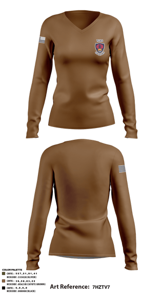 Women's Long Sleeve Vneck Shirt, , Army, Teamtime, Team time, sublimation, custom sports apparel, team uniforms, spirit wear, spiritwear, sports uniforms, custom shirts, team store, custom team store, fundraiser sports, apparel fundraiser