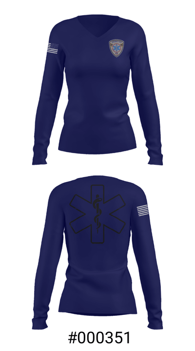 WEBSTER EMS 57838096 Women's Long Sleeve V-neck Shirt - 7