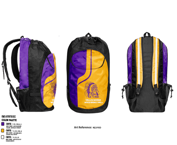 Gear Bag, Valley Indians, Men's Basketball, Teamtime, Team time, sublimation, custom sports apparel, team uniforms, spirit wear, spiritwear, sports uniforms, custom shirts, team store, custom team store, fundraiser sports, apparel fundraiser