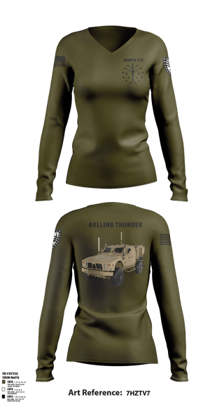 Women's Long Sleeve Vneck Shirt, , National Guard, Teamtime, Team time, sublimation, custom sports apparel, team uniforms, spirit wear, spiritwear, sports uniforms, custom shirts, team store, custom team store, fundraiser sports, apparel fundraiser