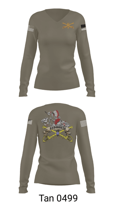 Red Horse 6104707 Women's Long Sleeve V-neck Shirt - 41