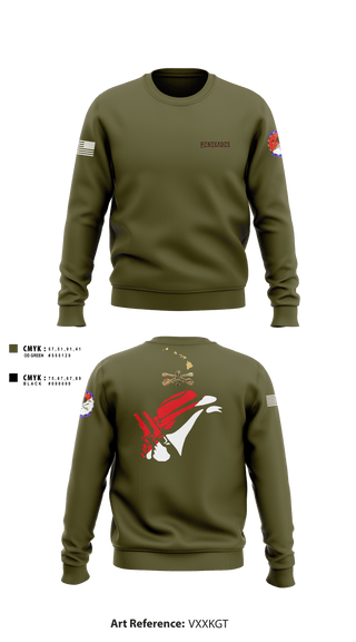 Crew Neck Sweatshirt, 2-6 Cav Alpha troop Renegades, Army, Teamtime, Team time, sublimation, custom sports apparel, team uniforms, spirit wear, spiritwear, sports uniforms, custom shirts, team store, custom team store, fundraiser sports, apparel fundraiser