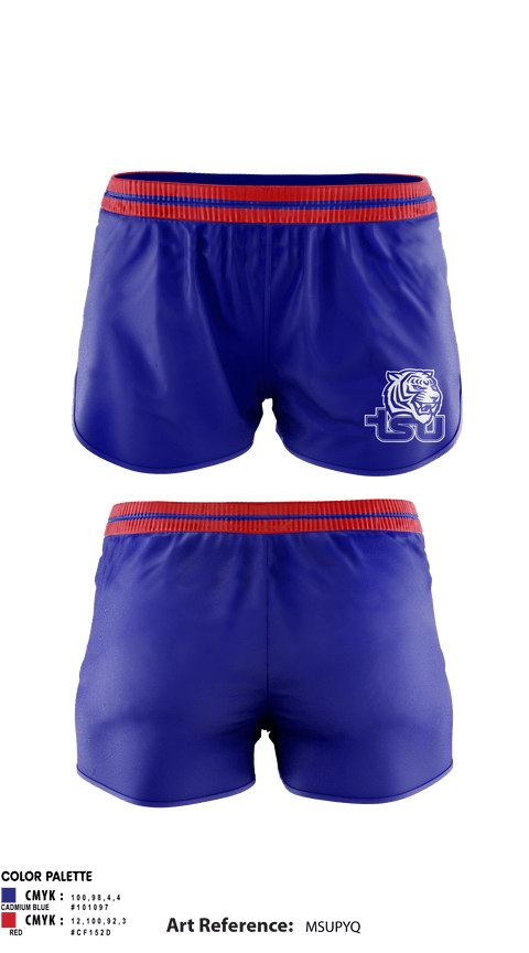 Women's Shorts, Tennessee State University Cheer, Cheer, Teamtime, Team time, sublimation, custom sports apparel, team uniforms, spirit wear, spiritwear, sports uniforms, custom shirts, team store, custom team store, fundraiser sports, apparel fundraiser