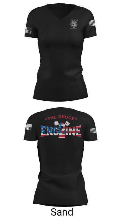 Fayetteville Fire Department Station 2 7594023 Women's Short Sleeve V-neck Shirt - 24