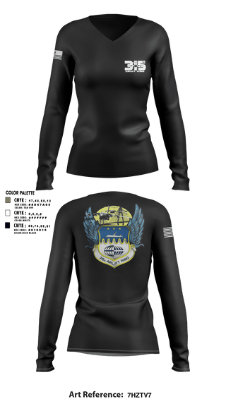 Women's Long Sleeve Vneck Shirt, , Air Force, Teamtime, Team time, sublimation, custom sports apparel, team uniforms, spirit wear, spiritwear, sports uniforms, custom shirts, team store, custom team store, fundraiser sports, apparel fundraiser