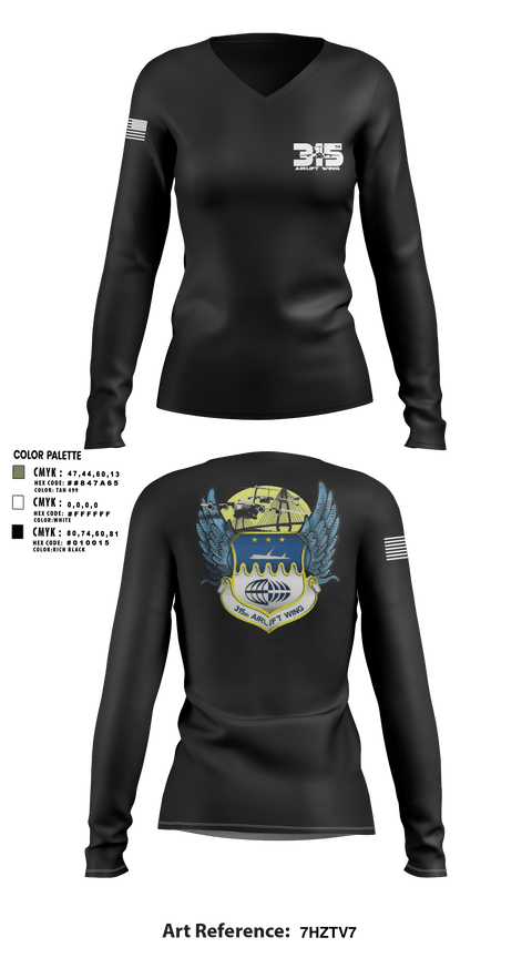 Women's Long Sleeve Vneck Shirt, , Air Force, Teamtime, Team time, sublimation, custom sports apparel, team uniforms, spirit wear, spiritwear, sports uniforms, custom shirts, team store, custom team store, fundraiser sports, apparel fundraiser