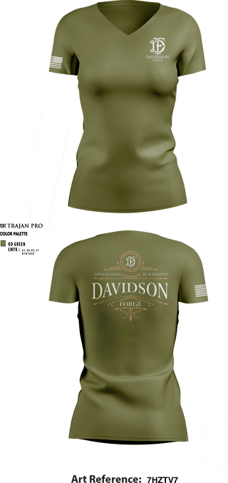 Women's Short Sleeve Vneck Shirt, Davidson Forge, , Teamtime, Team time, sublimation, custom sports apparel, team uniforms, spirit wear, spiritwear, sports uniforms, custom shirts, team store, custom team store, fundraiser sports, apparel fundraiser