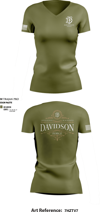 Davidson Forge 39779422 Women's Short Sleeve V-neck Shirt - 5