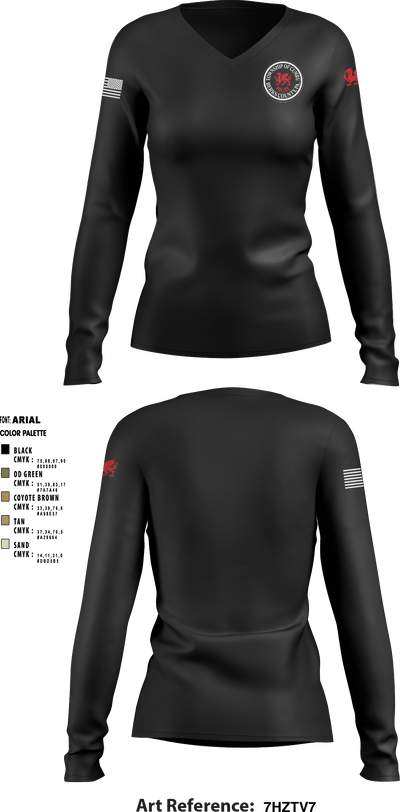 Cumru Township Police Department 51798017 Women's Long Sleeve V-neck Shirt - 1