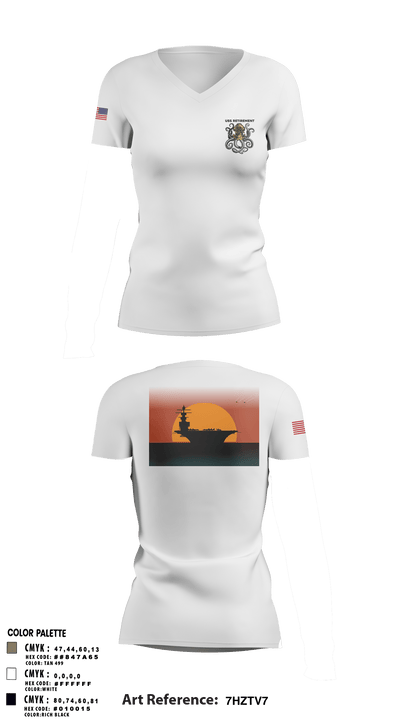 USS Retirement 63512088 Women's Short Sleeve V-neck Shirt - 2