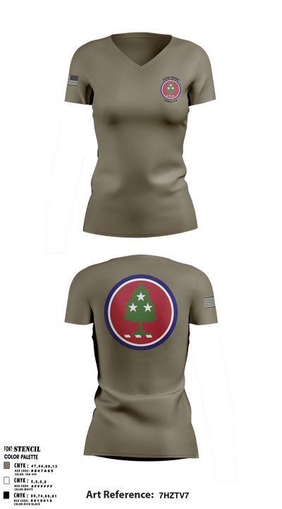 30th Troop Command 1256975 Women's Short Sleeve V-neck Shirt - 1