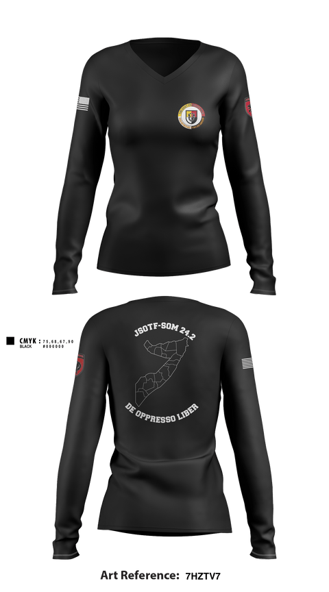 Women's Long Sleeve Vneck Shirt, J4 GSB, Army, Teamtime, Team time, sublimation, custom sports apparel, team uniforms, spirit wear, spiritwear, sports uniforms, custom shirts, team store, custom team store, fundraiser sports, apparel fundraiser