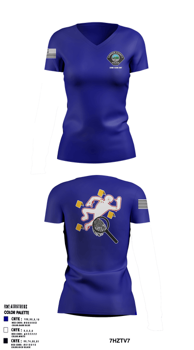 Crime Scene Unit 72242285 Women's Short Sleeve V-neck Shirt - 49
