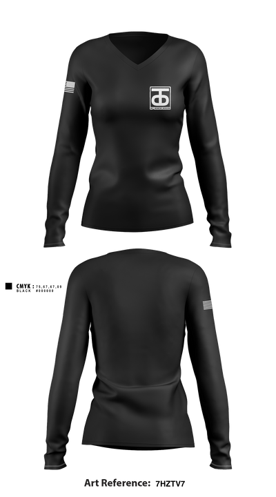 453rd ICTC 90802622 Women's Long Sleeve V-neck Shirt - 1