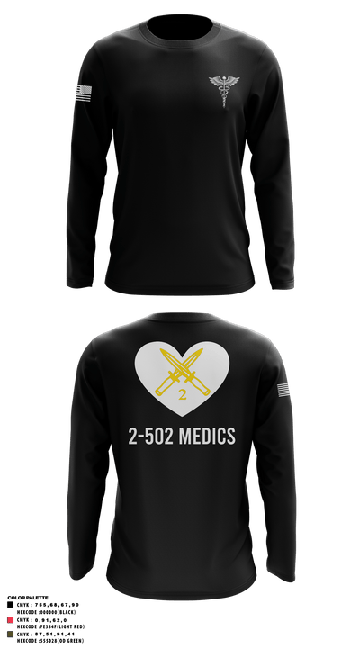 2-502IN Medical Platoon 90993317 Long Sleeve Performance Shirt - 1