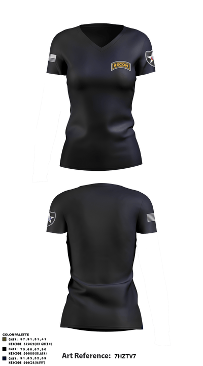 Recon 75963239 Women's Short Sleeve V-neck Shirt - 3