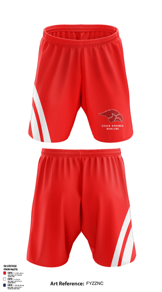 Athletic Shorts With Pockets, Cedar Springs High School Bowling, Bowling, Teamtime, Team time, sublimation, custom sports apparel, team uniforms, spirit wear, spiritwear, sports uniforms, custom shirts, team store, custom team store, fundraiser sports, apparel fundraiser
