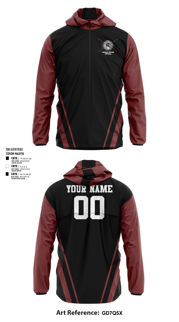 Windbreaker, Douglas High School Softball, Softball, Teamtime, Team time, sublimation, custom sports apparel, team uniforms, spirit wear, spiritwear, sports uniforms, custom shirts, team store, custom team store, fundraiser sports, apparel fundraiser