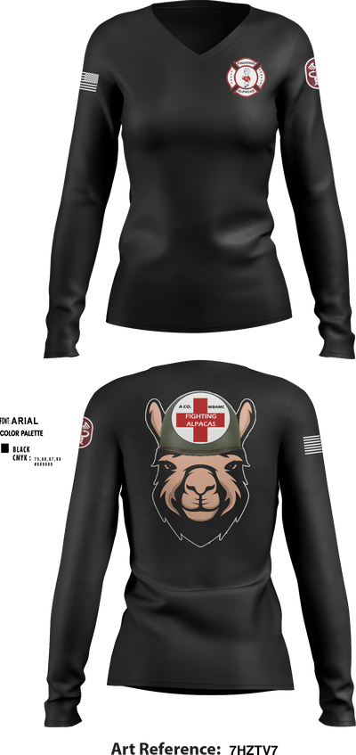 Alpha Company, WBAMC 94187438 Women's Long Sleeve V-neck Shirt - 6