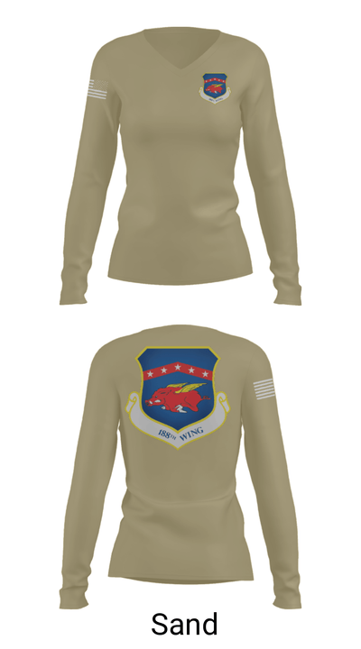 188th wing air national guard 12455702 Women's Long Sleeve V-neck Shirt - 41