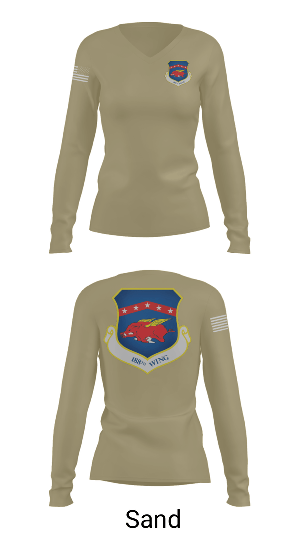 Women's Long Sleeve Vneck Shirt, , Air Force, Teamtime, Team time, sublimation, custom sports apparel, team uniforms, spirit wear, spiritwear, sports uniforms, custom shirts, team store, custom team store, fundraiser sports, apparel fundraiser