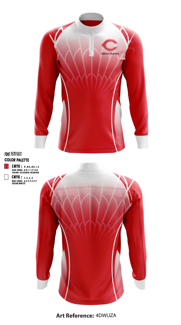 Quarter Zip Jacket, Caseville Junior High School Volleyball, Women's Volleyball, Teamtime, Team time, sublimation, custom sports apparel, team uniforms, spirit wear, spiritwear, sports uniforms, custom shirts, team store, custom team store, fundraiser sports, apparel fundraiser