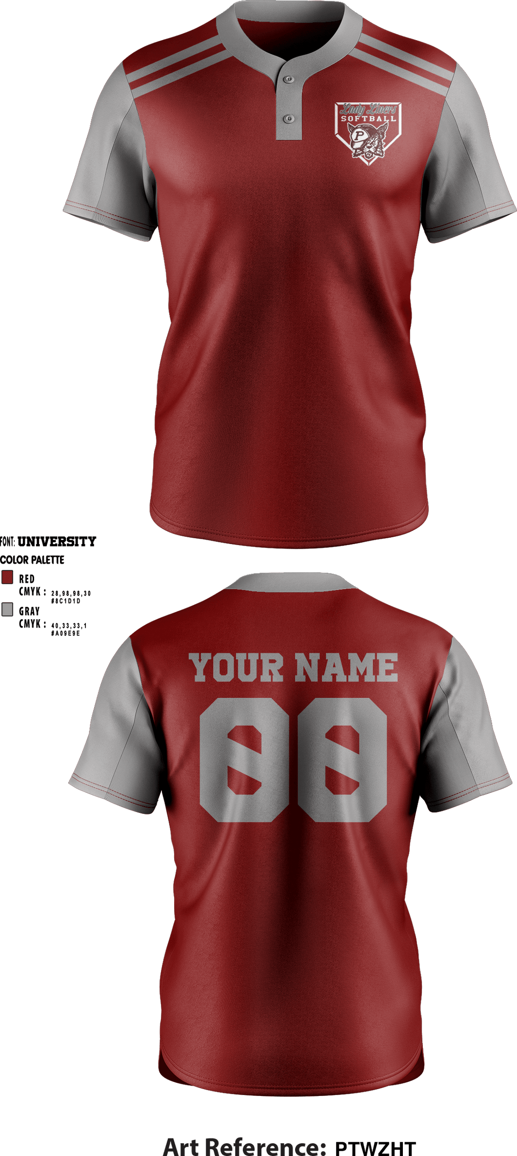 Ladies Softball Full Button Jersey 