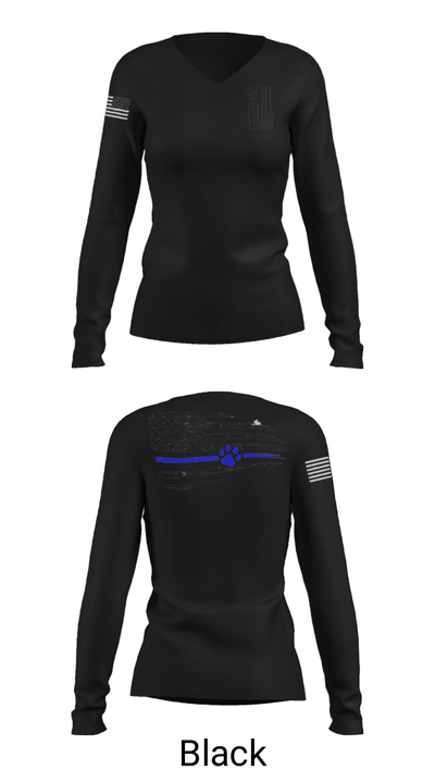 K-9 Crew 23249589 Women's Long Sleeve V-neck Shirt - 39