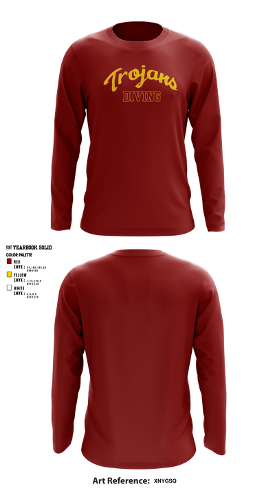University Of Southern California Diving 38780209 Long Sleeve Performance Shirt - 7