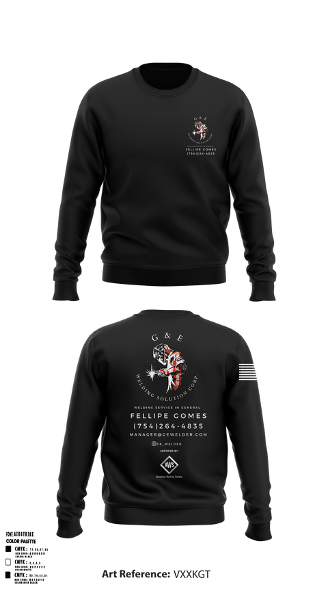 Crew Neck Sweatshirt, G&E Welding Solution Corp., Army, Teamtime, Team time, sublimation, custom sports apparel, team uniforms, spirit wear, spiritwear, sports uniforms, custom shirts, team store, custom team store, fundraiser sports, apparel fundraiser