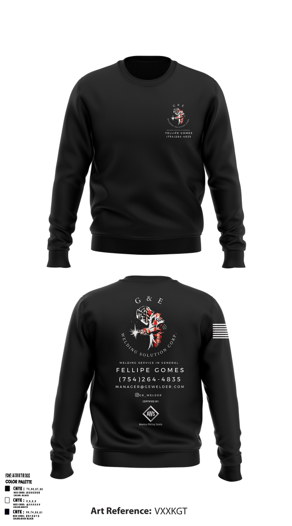 Crew Neck Sweatshirt, G&E Welding Solution Corp., Army, Teamtime, Team time, sublimation, custom sports apparel, team uniforms, spirit wear, spiritwear, sports uniforms, custom shirts, team store, custom team store, fundraiser sports, apparel fundraiser