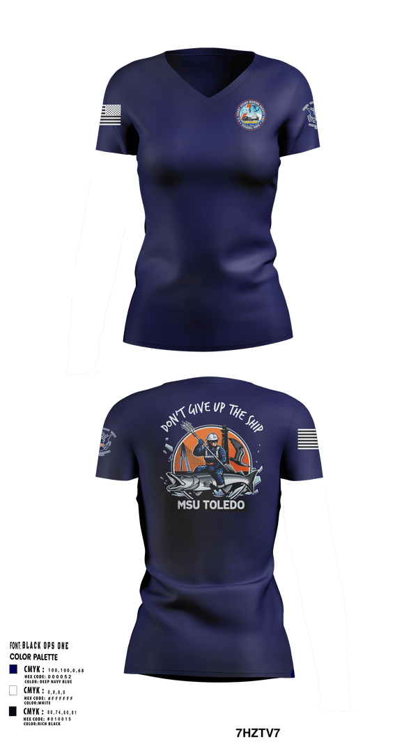 Women's Short Sleeve Vneck Shirt, MSU Toledo, Coast Guard, Teamtime, Team time, sublimation, custom sports apparel, team uniforms, spirit wear, spiritwear, sports uniforms, custom shirts, team store, custom team store, fundraiser sports, apparel fundraiser
