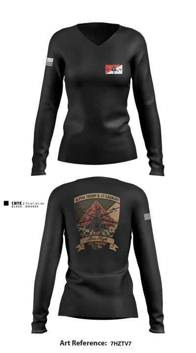 6-17 CAV 92718622 Women's Long Sleeve V-neck Shirt - 5