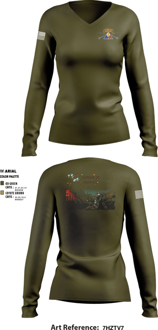 Women's Long Sleeve Vneck Shirt, , Army, Teamtime, Team time, sublimation, custom sports apparel, team uniforms, spirit wear, spiritwear, sports uniforms, custom shirts, team store, custom team store, fundraiser sports, apparel fundraiser