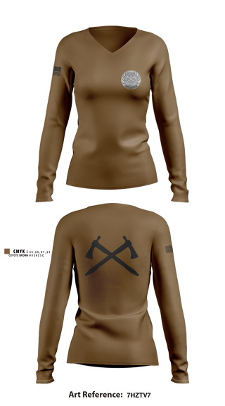 Women's Long Sleeve Vneck Shirt, A/92 ÇA, Army, Teamtime, Team time, sublimation, custom sports apparel, team uniforms, spirit wear, spiritwear, sports uniforms, custom shirts, team store, custom team store, fundraiser sports, apparel fundraiser