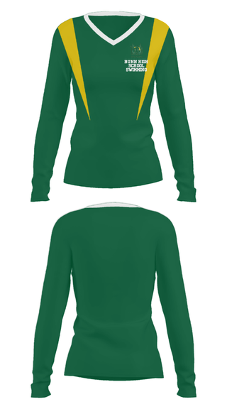 Women's Long Sleeve Vneck Shirt, Bunn High School Swimming, Swimming, Teamtime, Team time, sublimation, custom sports apparel, team uniforms, spirit wear, spiritwear, sports uniforms, custom shirts, team store, custom team store, fundraiser sports, apparel fundraiser