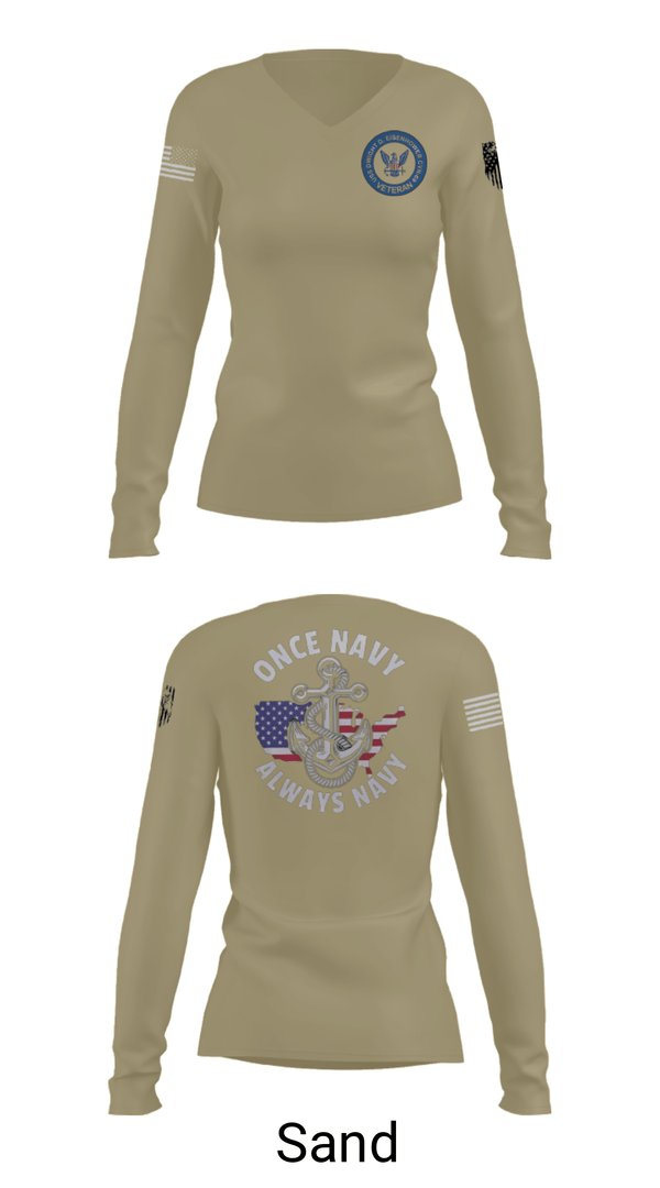 Women's Long Sleeve Vneck Shirt, , Navy, Teamtime, Team time, sublimation, custom sports apparel, team uniforms, spirit wear, spiritwear, sports uniforms, custom shirts, team store, custom team store, fundraiser sports, apparel fundraiser