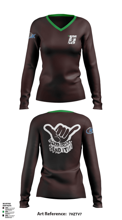 Brewer Motorsports 26399635 Women's Long Sleeve V-neck Shirt - 34