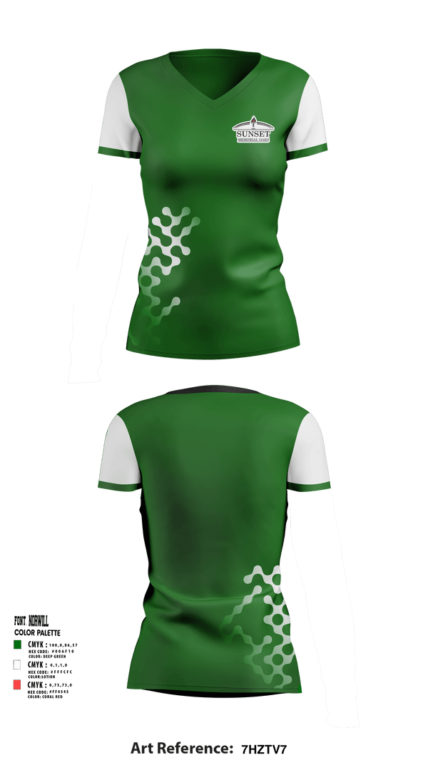 Women's Short Sleeve Vneck Shirt, Sunset Memorial Oaks Funeral Home, , Teamtime, Team time, sublimation, custom sports apparel, team uniforms, spirit wear, spiritwear, sports uniforms, custom shirts, team store, custom team store, fundraiser sports, apparel fundraiser