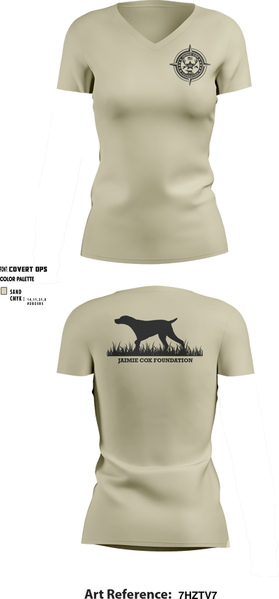 Jaimie Cox Foundation 83768320 Women's Short Sleeve V-neck Shirt - 1