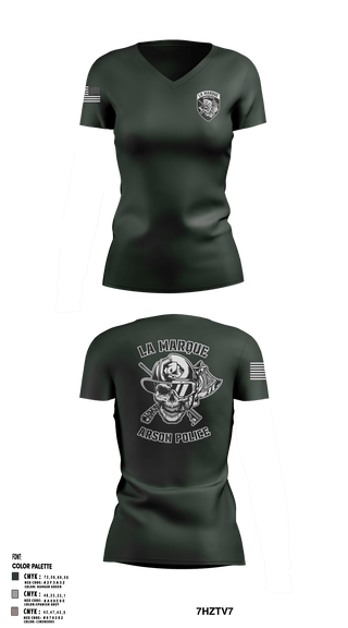 Women's Short Sleeve Vneck Shirt, La Marque Arson Police, Police, Teamtime, Team time, sublimation, custom sports apparel, team uniforms, spirit wear, spiritwear, sports uniforms, custom shirts, team store, custom team store, fundraiser sports, apparel fundraiser