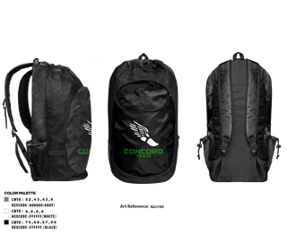 Gear Bag, Concord High School Track, Cross Country, Teamtime, Team time, sublimation, custom sports apparel, team uniforms, spirit wear, spiritwear, sports uniforms, custom shirts, team store, custom team store, fundraiser sports, apparel fundraiser