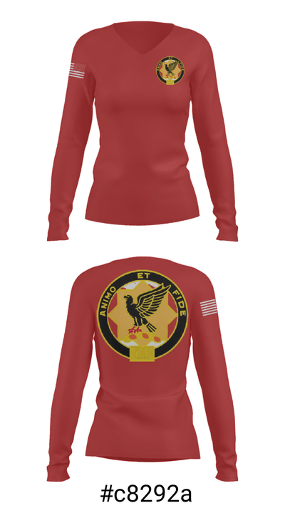 1st Squadron, 1st Cavalry Regiment 7988197 Women's Long Sleeve V-neck Shirt - 37