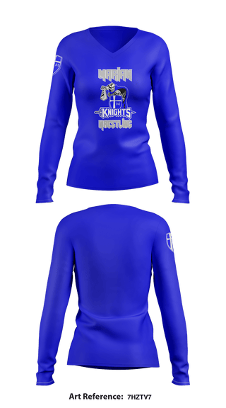 Women's Long Sleeve Vneck Shirt, Marian High School Wrestling, Wrestling, Teamtime, Team time, sublimation, custom sports apparel, team uniforms, spirit wear, spiritwear, sports uniforms, custom shirts, team store, custom team store, fundraiser sports, apparel fundraiser