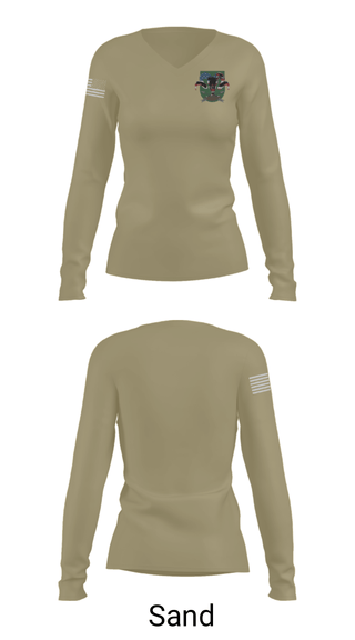 Women's Long Sleeve Vneck Shirt, , Army, Teamtime, Team time, sublimation, custom sports apparel, team uniforms, spirit wear, spiritwear, sports uniforms, custom shirts, team store, custom team store, fundraiser sports, apparel fundraiser